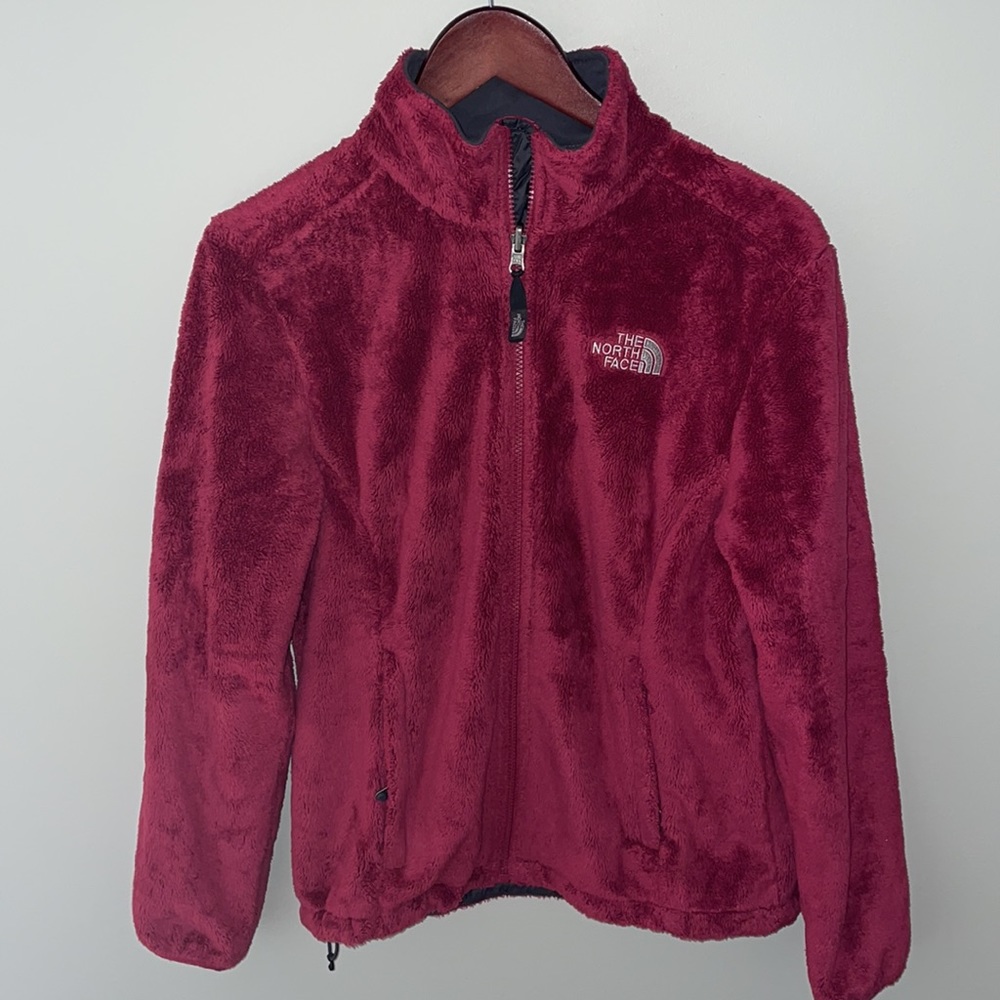 Raspberry fuzzy “The North Face” jacket